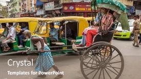  Presentation with rickshaw - Audience pleasing presentation consisting of kolkata-india-april-5-2017 backdrop and a gray colored foreground