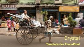  Presentation with rickshaw - Presentation design having kolkata-india-april-5-2017 background and a violet colored foreground