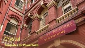  Presentation with building houses - Slides featuring kolkata-india-april-8-2017 background and a tawny brown colored foreground