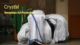  Presentation with prayer - Presentation enhanced with kolkata-india-february-07-sister background and a wine colored foreground