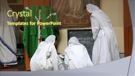  Presentation with prayer - PPT theme featuring kolkata-india-february-07-sister background and a tawny brown colored foreground