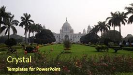  Presentation with memorial - PPT layouts enhanced with kolkata-india-february-08-victoria background and a tawny brown colored foreground