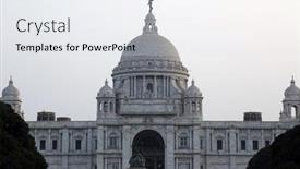  Presentation with memorial - PPT theme consisting of kolkata-india-february-10-victoria background and a sky blue colored foreground