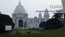  Presentation with memorial - Cool new slide set with kolkata-india-february-10-victoria backdrop and a sky blue colored foreground