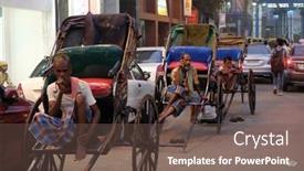  Presentation with rickshaw - Presentation theme consisting of kolkata-india-february-10 background and a violet colored foreground