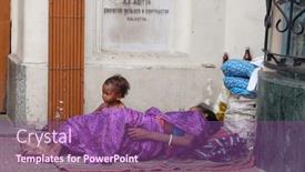  Presentation with home run - PPT theme consisting of kolkata-india-february-11-beggars background and a violet colored foreground