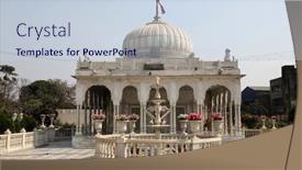  Presentation with jain temple - Presentation theme featuring kolkata-india-february-12-jain background and a lemonade colored foreground