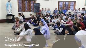  Presentation with mass - Audience pleasing presentation design consisting of kolkata-india-february-15-sisters backdrop and a gray colored foreground