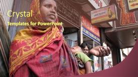  Presentation with poverty - PPT theme featuring kolkata-india-january-28-beggars background and a tawny brown colored foreground
