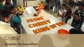  Presentation with mother blessed - Theme having kolkata-india-nov-25-2012 background and a coral colored foreground