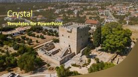  Presentation with view of kerak castle crusader - Presentation theme enhanced with kolossi-castle-in-limassol-cyprus background and a tawny brown colored foreground