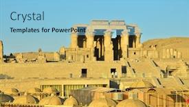  Presentation with egypt - PPT theme consisting of kom ombo temple egypt background and a light blue colored foreground