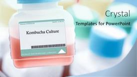  Presentation with probiotic bacteria - PPT layouts featuring kombucha-culture background and a cool aqua colored foreground