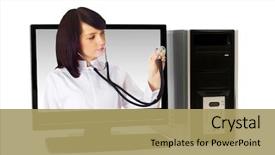  Presentation with computer security - Cool new PPT layouts with portrait of confident businessman showing thumbs up outside office building backdrop and a gray colored foreground