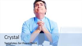  Presentation with accountant - Presentation theme having komputer problem - accountant businessman having a stress background and a  colored foreground