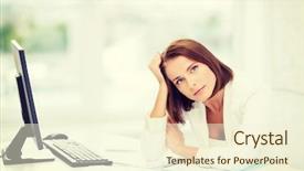  Presentation with technology education - Slides with komputer problem - business education and technology concept background and a cream colored foreground