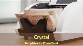  Presentation with hong kon - Beautiful PPT theme featuring kong dollar on automatic machine backdrop and a  colored foreground