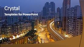  Presentation with hong kong skectch - Presentation theme enhanced with kong downtown to kwa wan background and a ocean colored foreground