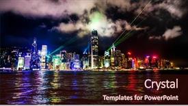  Presentation with view of hong kong - Audience pleasing slide set consisting of kong harbour with laser lightshow backdrop and a wine colored foreground