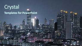  Presentation with apartments - Slide set enhanced with kong with apartments and skyscraper background and a  colored foreground