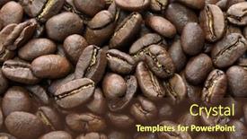  Presentation with kopi - Slide set having kopi luwak indonesian premium coffee beans background and a tawny brown colored foreground