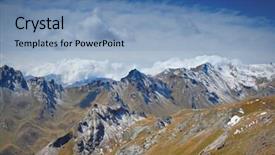  Presentation with macedonia - Audience pleasing presentation consisting of korab mountain range in macedonia backdrop and a teal colored foreground