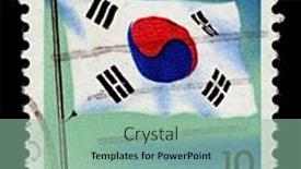  Presentation with korea flag - Slide set featuring korea-circa-1993-a-stamp background and a mint green colored foreground