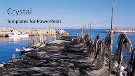  Presentation with korea - Amazing presentation having korea fishing village landscape backdrop and a light blue colored foreground