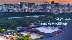  Presentation with korea - Cool new slide set with pic nic - beautiful ladies smile looking at backdrop and a gray colored foreground