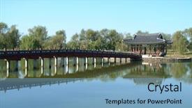  Presentation with tourist - Presentation theme consisting of history korea - tourist spot background and a cool aqua colored foreground