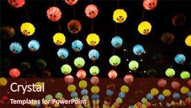  Presentation with lantern chinese - Slide deck consisting of korea traditional new year - chinese lantern background and a wine colored foreground