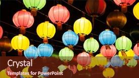  Presentation with chinese new year - Colorful slide deck enhanced with korea traditional new year - chinese lanterns backdrop and a tawny brown colored foreground