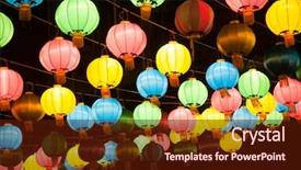  Presentation with lanterns - Beautiful PPT layouts featuring korea traditional new year - colorful chines lanterns in chinatown backdrop and a tawny brown colored foreground