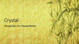  Presentation with bamboo paper - Amazing slide set having korea traditional new year - silhouette of branches backdrop and a yellow colored foreground