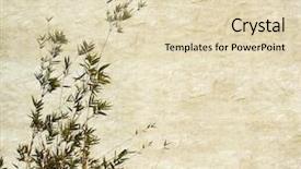  Presentation with bamboo paper - Cool new PPT layouts with korea traditional new year - silhouette of branches backdrop and a lemonade colored foreground