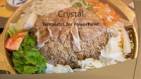  Presentation with copper - Cool new slides with korean-barbecue-on-copper-grill backdrop and a coral colored foreground