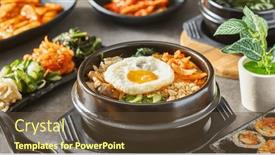  Presentation with korean - Presentation featuring korean-bibimbap-bowl-on-table background and a  colored foreground