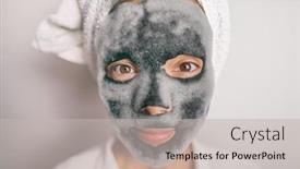  Presentation with black girl - Slide set consisting of korean black facial bubble foam background and a light gray colored foreground