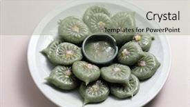  Presentation with korean - PPT theme enhanced with korean cake background and a light gray colored foreground