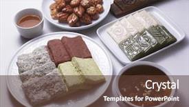  Presentation with korean - Presentation theme enhanced with caqui e noz - korean cake background and a tawny brown colored foreground