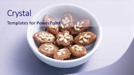  Presentation with korean - PPT theme featuring korean cake background and a sky blue colored foreground