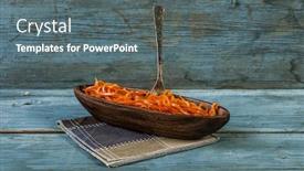  Presentation with korean - PPT theme enhanced with korean-carrot-salad background and a gray colored foreground