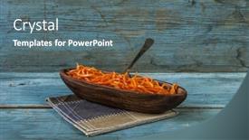  Presentation with korean - PPT theme having korean-carrot-salad background and a gray colored foreground