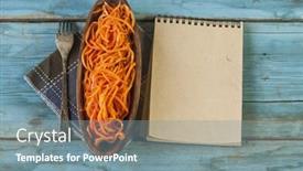  Presentation with korean - Presentation theme with korean-carrot-salad background and a seafoam green colored foreground