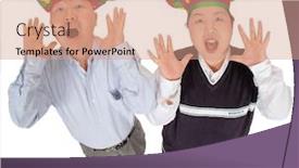  Presentation with korean - PPT theme with korean couple background and a coral colored foreground