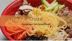  Presentation with korean - Beautiful PPT theme featuring korean-cuisine-take-away-box backdrop and a yellow colored foreground