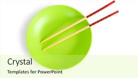  Presentation with asian culture - Beautiful slides featuring korean culture - asian food concept with plate backdrop and a yellow colored foreground