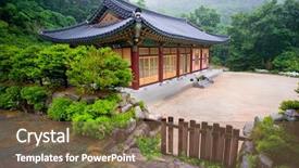  Presentation with korea - Cool new slides with korean culture - building of buddhist sinheungsa temple backdrop and a violet colored foreground
