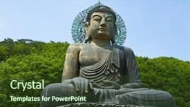  Presentation with buddha - Cool new theme with korean culture - giant statue of buddha backdrop and a tawny brown colored foreground