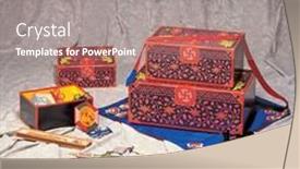  Presentation with korean culture - Presentation theme featuring korean-culture background and a gray colored foreground